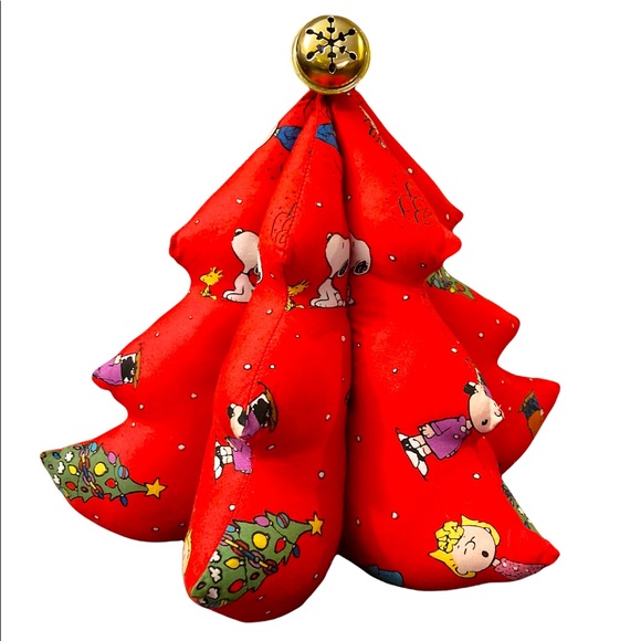 Holiday Peanuts Gang Handmade Stuffed Christmas Tree Tabletop